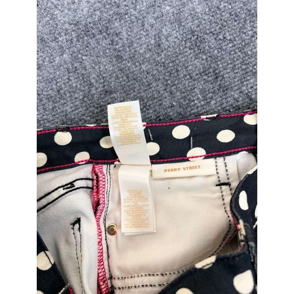 Kate‎ Spade Perry Street Black White Prep Looky Jeans 24 Polka Dot USA Made